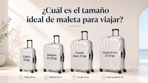 Comparativa de tamaños de maleta: cabina, mediana, grande y extra grande