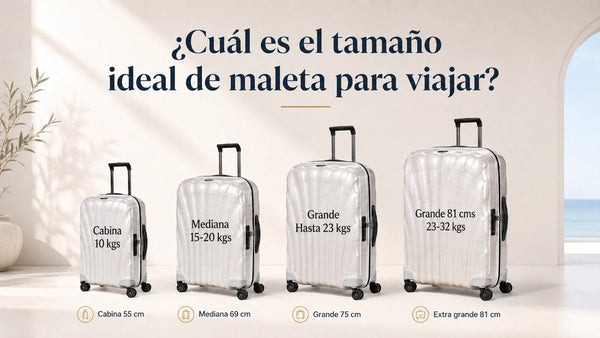Comparativa de tamaños de maleta: cabina, mediana, grande y extra grande