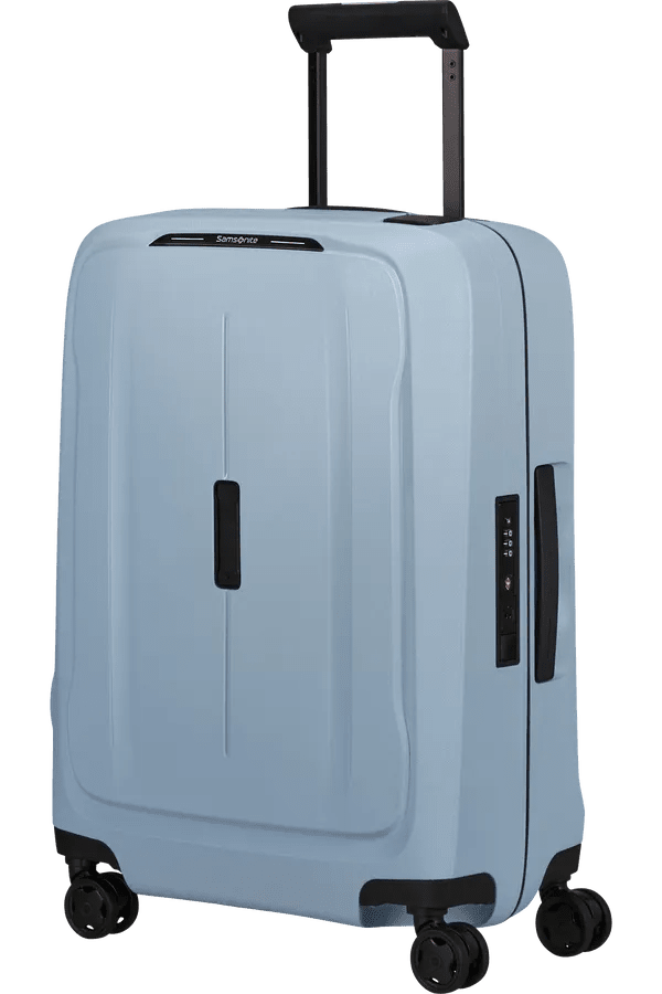 Imagen lateral desplegado Samsonite Maleta Essens Tamaño Cabina color Azul Fog Blue