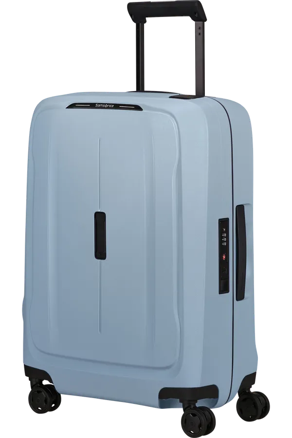 Imagen lateral desplegado Samsonite Maleta Essens Tamaño Cabina color Azul Fog Blue