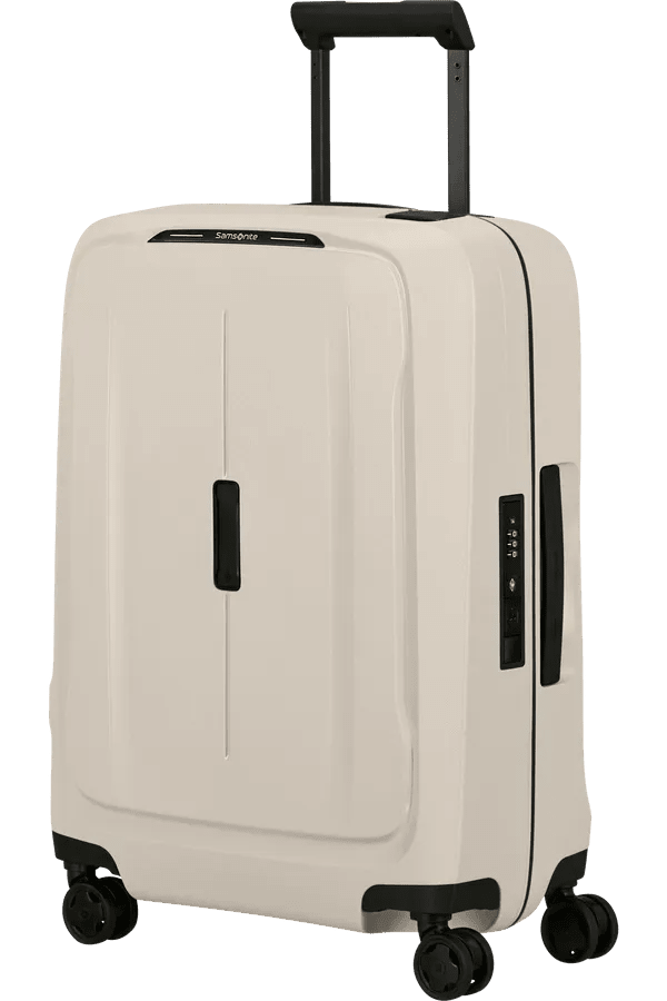 Imagen lateral desplegado Samsonite Maleta Essens Tamaño Cabina color Beige Sandstone