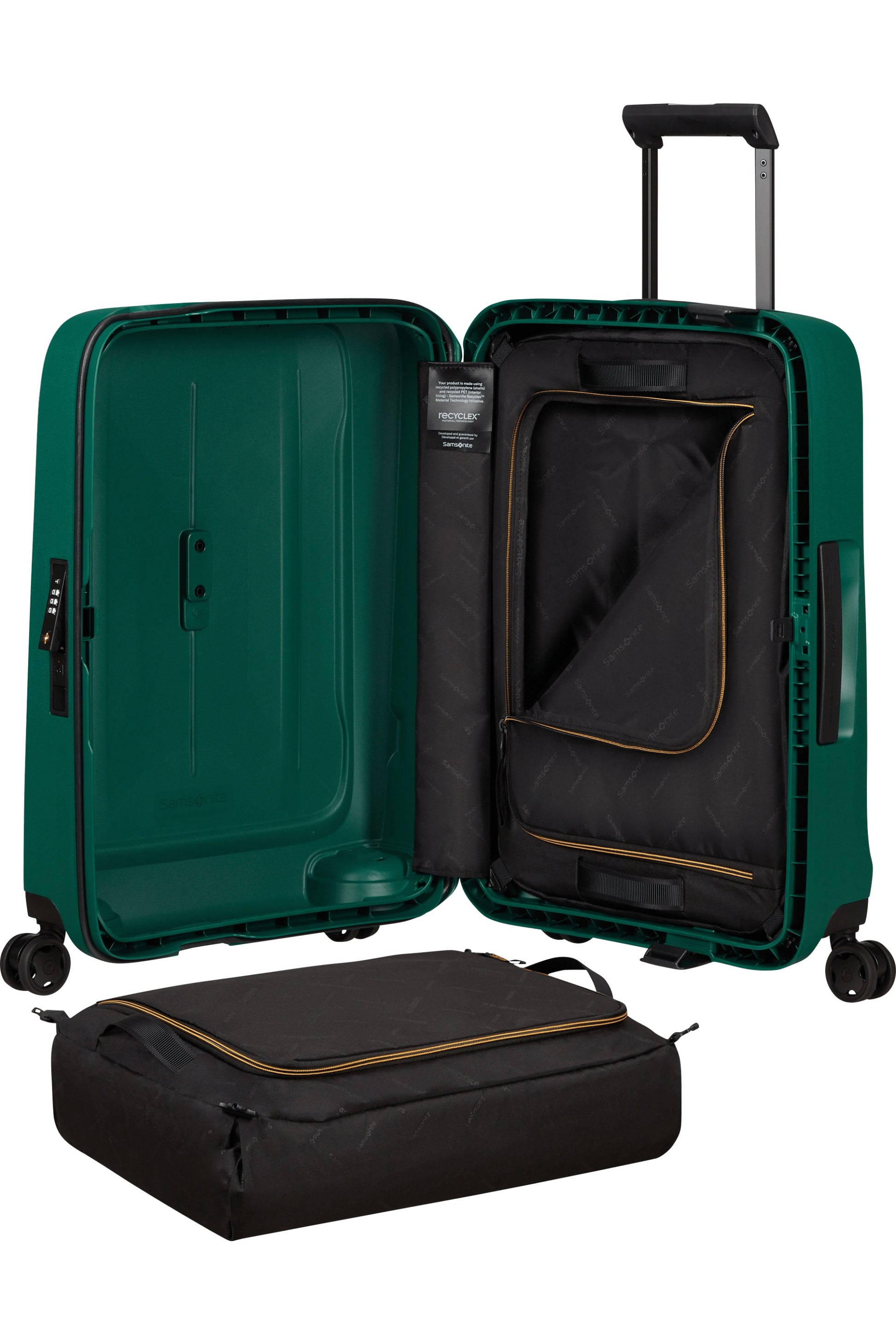 Samsonite Maleta Essens Material Polipropileno Reciclado 4 Ruedas Dobles Silenciosas, Cerradura TSA, Garantía 5 años