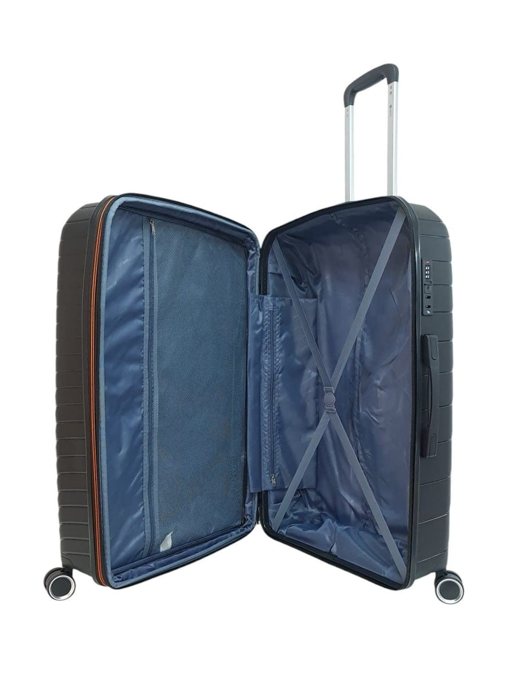 Benzi Large Expandable Polypropylene Suitcase BZ5808 Very Light and Resistant 4 Double Wheels