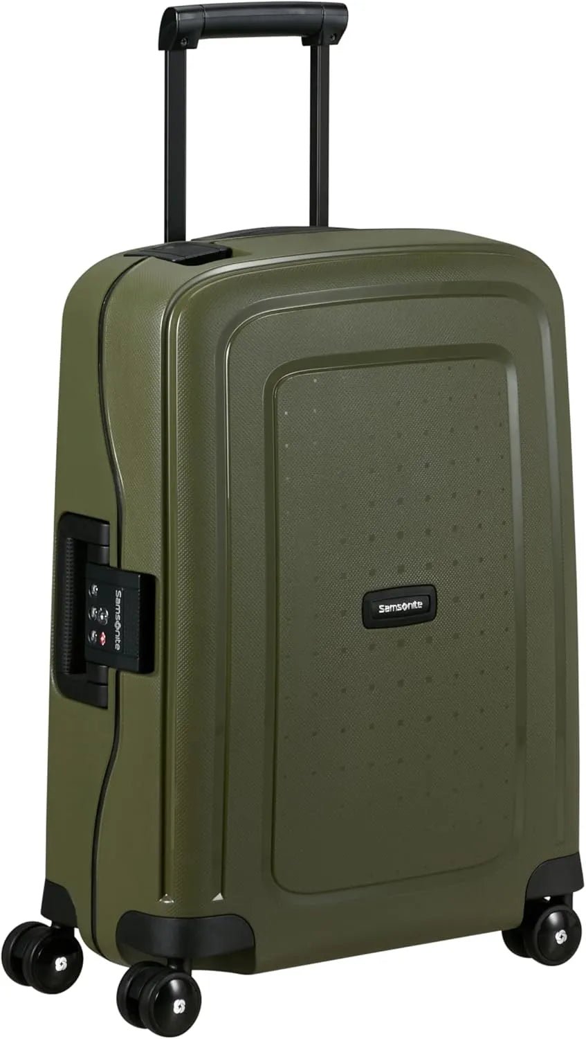 imagen lateral de  Samsonite S'cure Maleta Resistente Ligera tamaño cabina color verde olive green