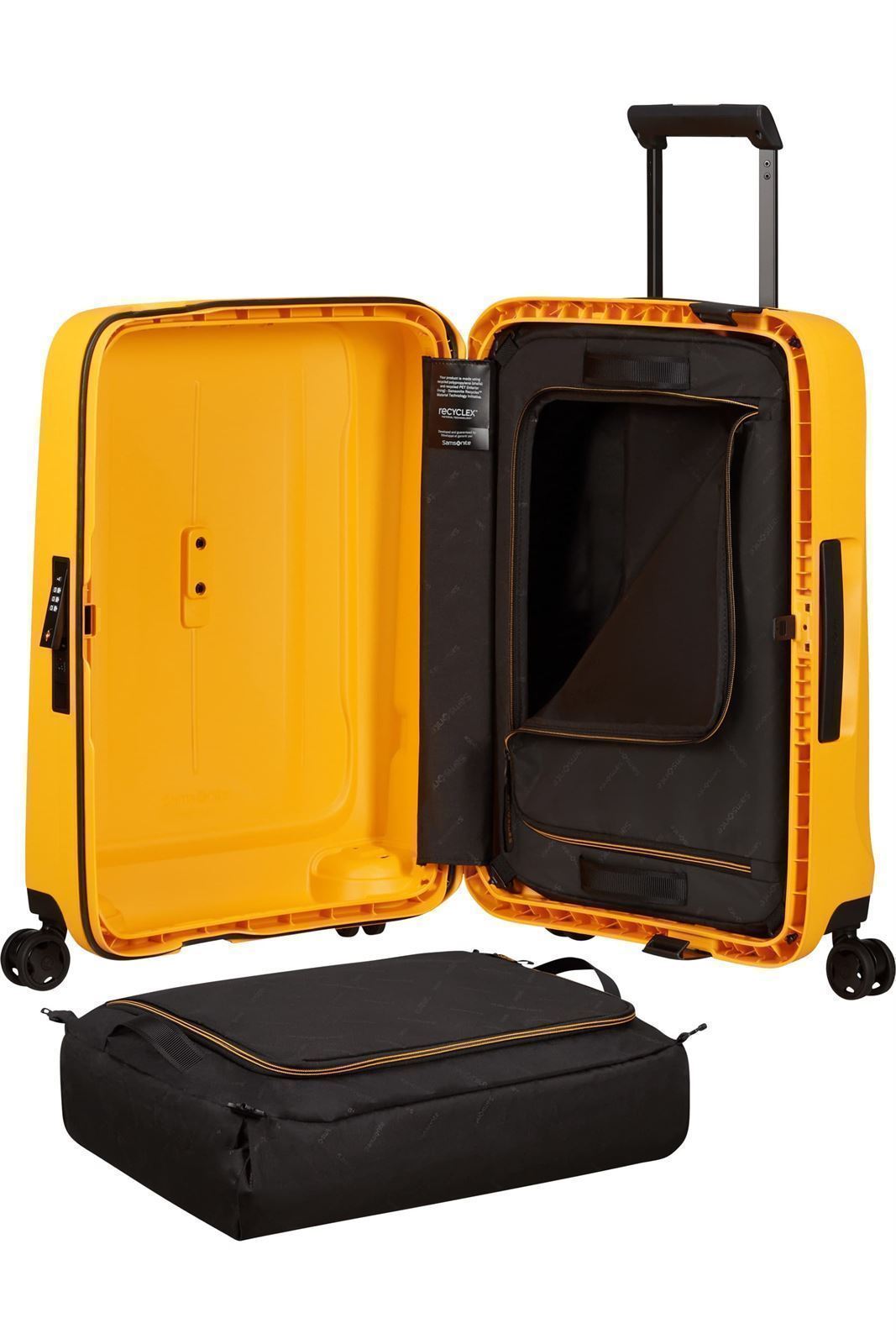 Samsonite Maleta Essens Material Polipropileno Reciclado 4 Ruedas Dobles Silenciosas, Cerradura TSA, Garantía 5 años