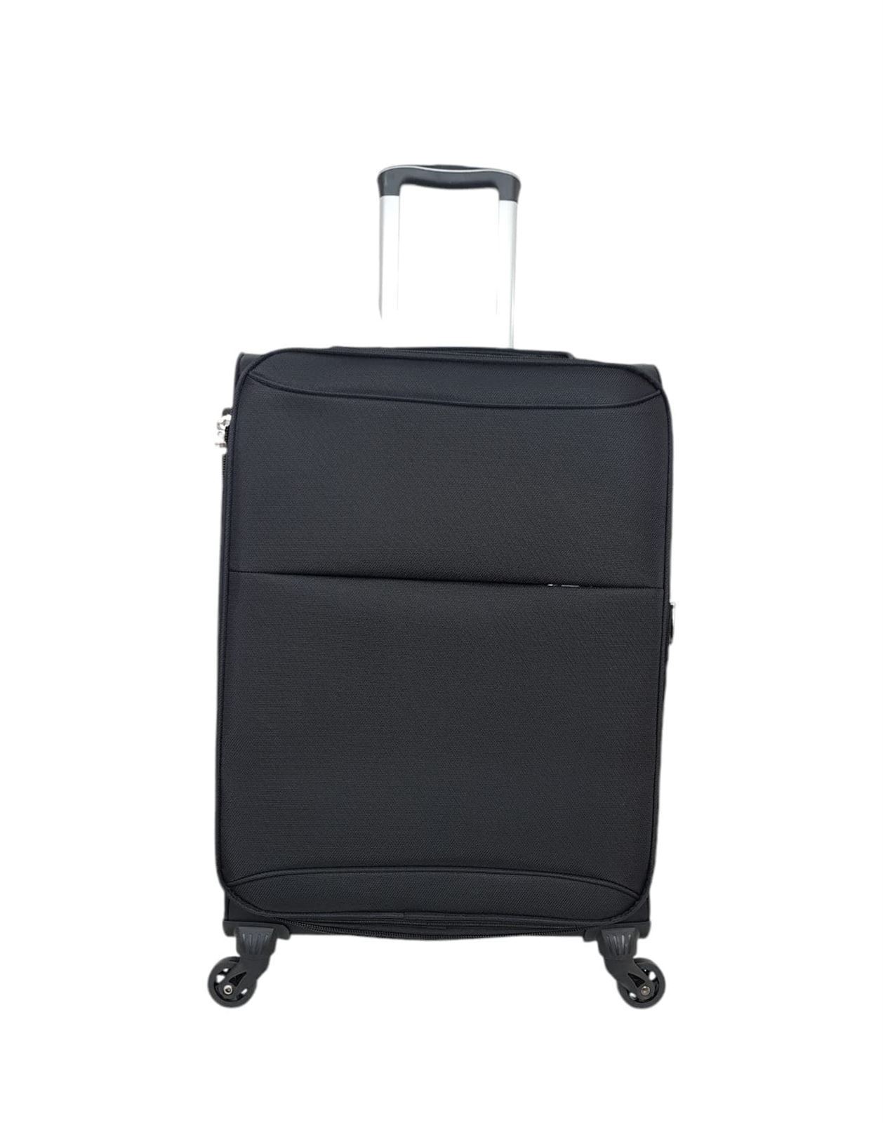 Maleta Light 8018 Mediana 65x43x25/30cms Ligera Expandible Barata Material Nylon color Negro - Imagen 1