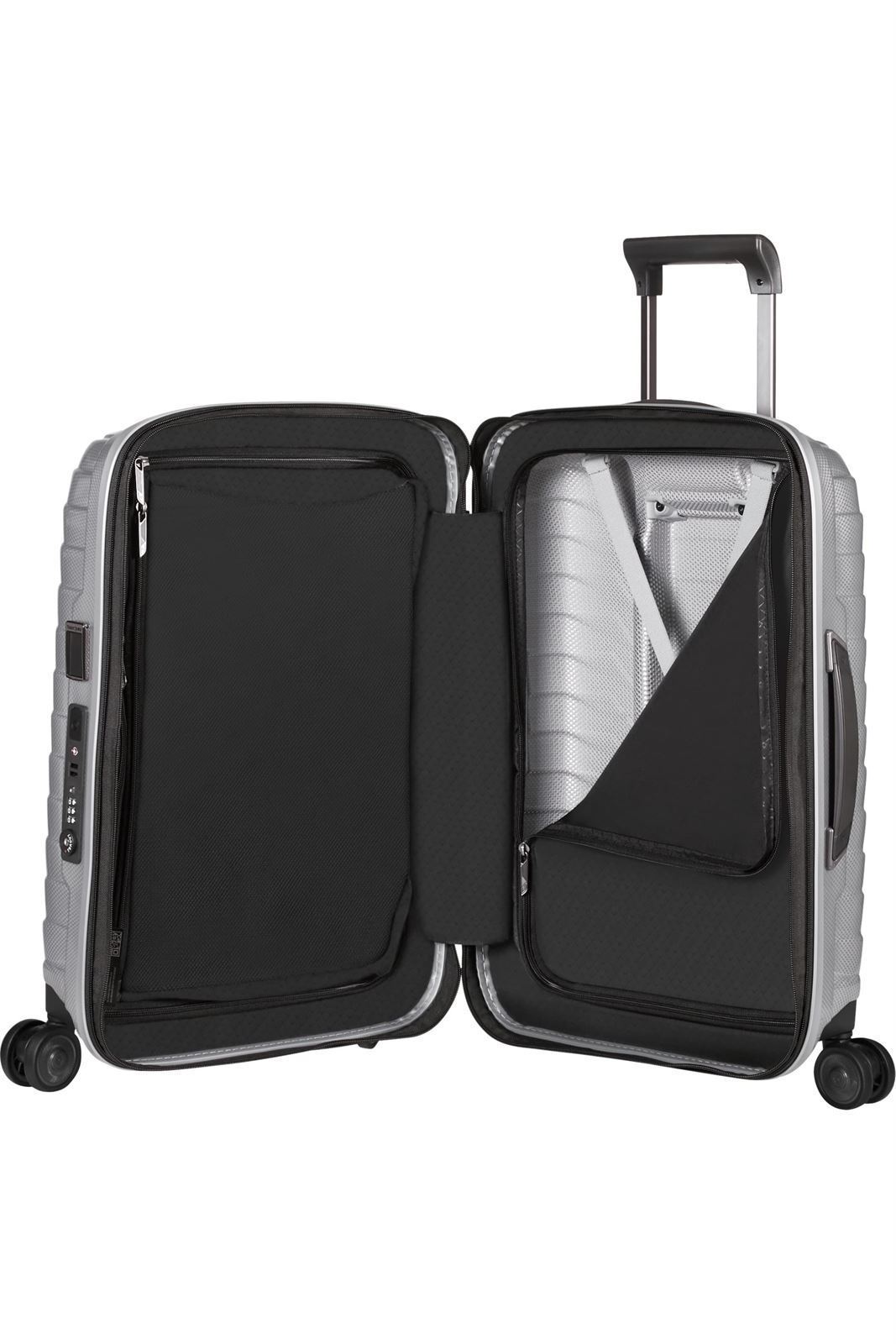 Samsonite Maleta Proxis Cabina Expandible 55X40X20/23 Cms Capacidad 38/44 Litros Ultra Resistente y Ligera 2.3 Kilos USB color Plata - Imagen 3