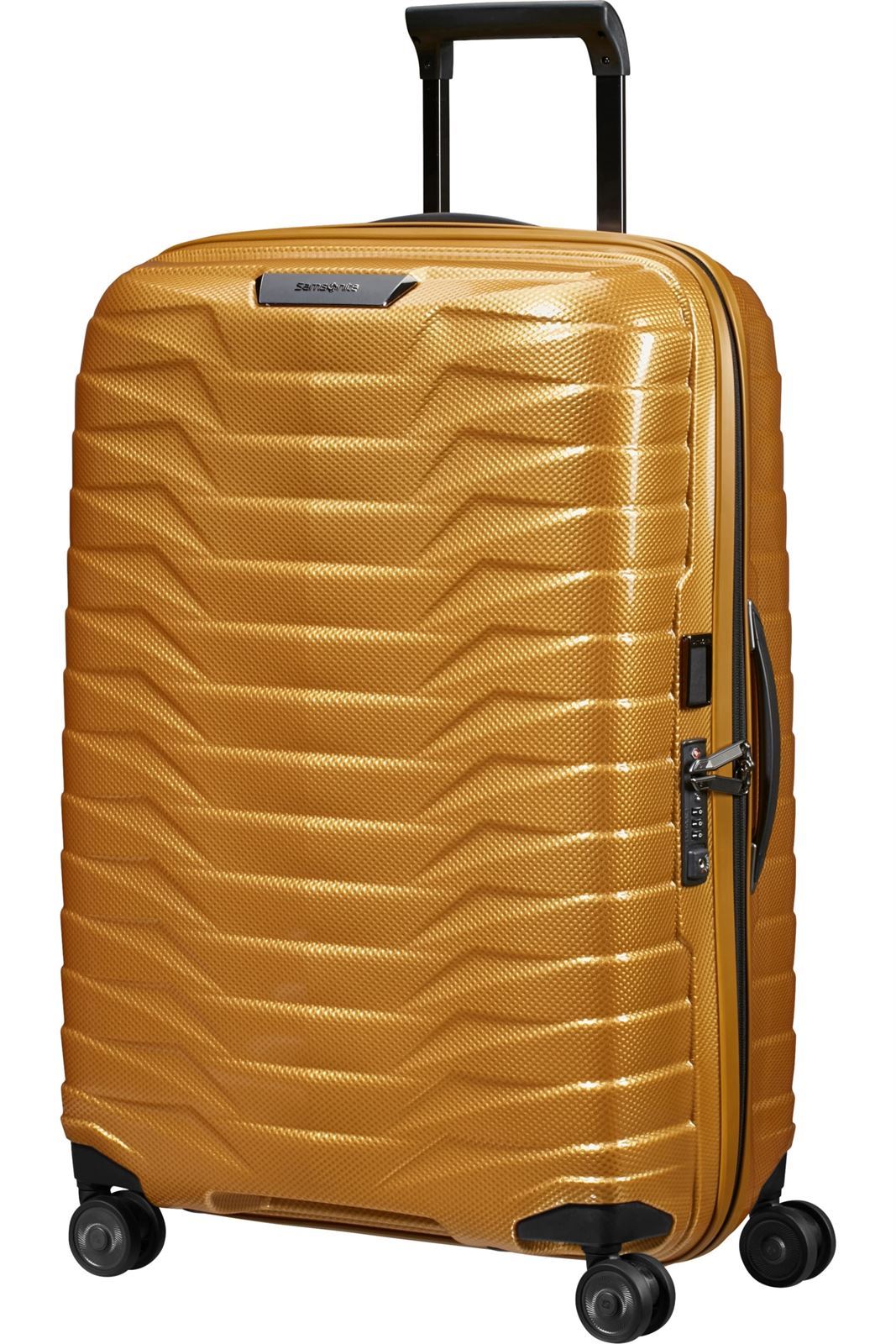 Samsonite Maleta Proxis Tamaño Mediano 69 Cms Capacidad 75 Litros Ultra Resistente y Ligera 2.8 Kilos color Honey Gold - Imagen 2